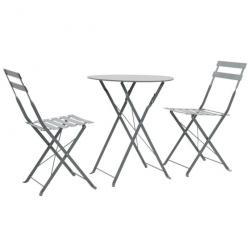 Mobilier de bistro 3 pcs Acier Gris 44355