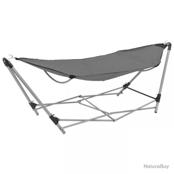 Hamac avec support pliable Gris 44366