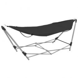 Hamac avec support pliable Noir 44365