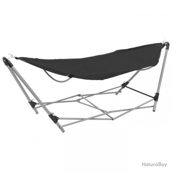 Hamac avec support pliable Noir 44365