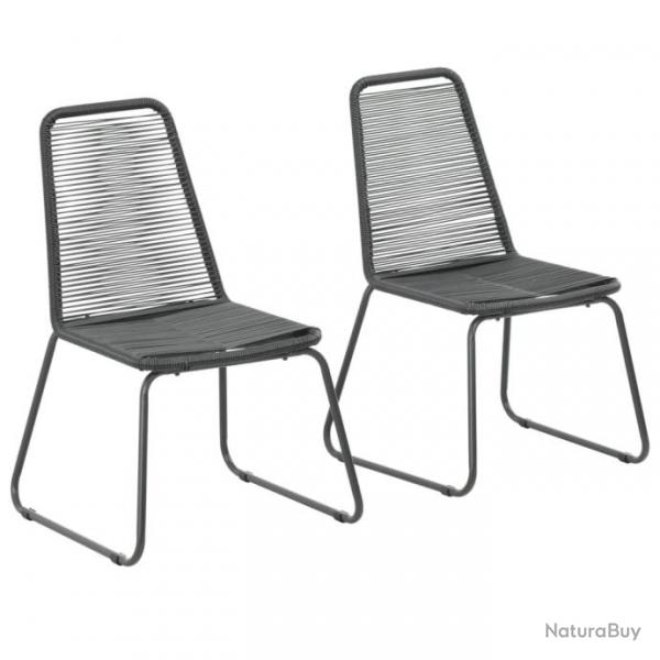 Chaises d'extrieur 2 pcs Rsine tresse Noir 44442