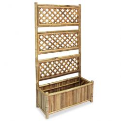 Lit surélevé de jardin avec treillis Bambou 70 cm 43714