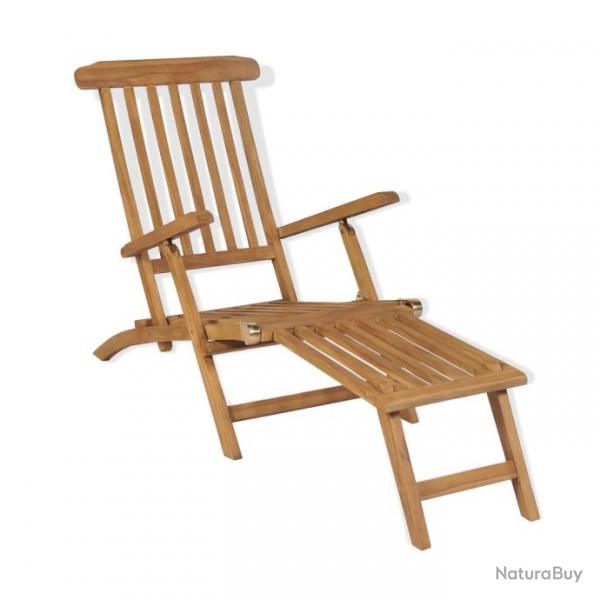 Chaise de terrasse avec repose-pied Bois de teck solide 43800