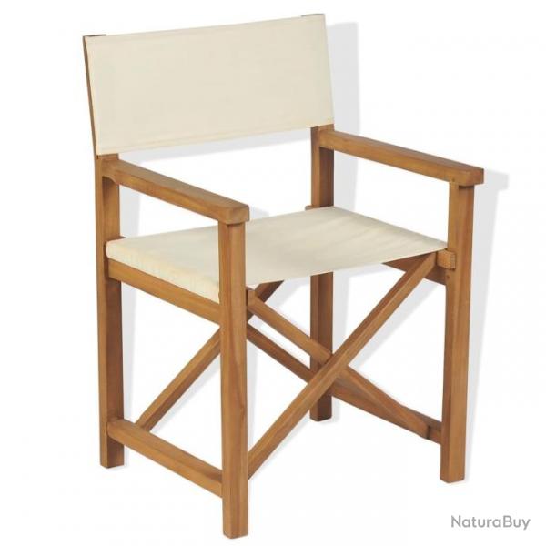 Chaise pliable de metteur en scne bois de teck solide