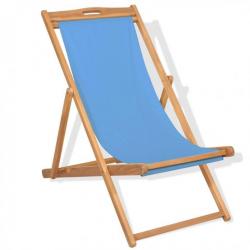 Chaise de terrasse Teck 56 x 105 x 96 cm Bleu 43803