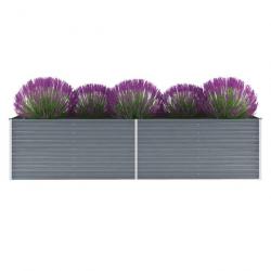 Lit surélevé de jardin Acier galvanisé 320x80x77 cm Gris 44844