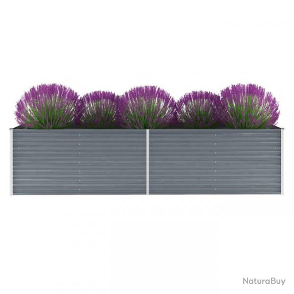 Lit surlev de jardin Acier galvanis 320x80x77 cm Gris 44844