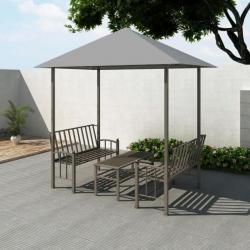 Chapiteau de jardin avec table et bancs 2,5x1,5x2,4m Anthracite 44755
