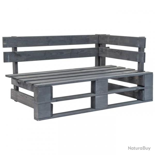 Banc d'angle palette de jardin Bois Gris 44698