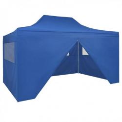 Tente pliable avec 4 parois latérales 3 x 4,5 m Bleu 42512