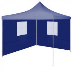 Tente de réception pliable avec 2 parois 2x2 m Acier Bleu 48878