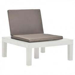 Chaise de salon de jardin avec coussin Plastique Blanc 48825