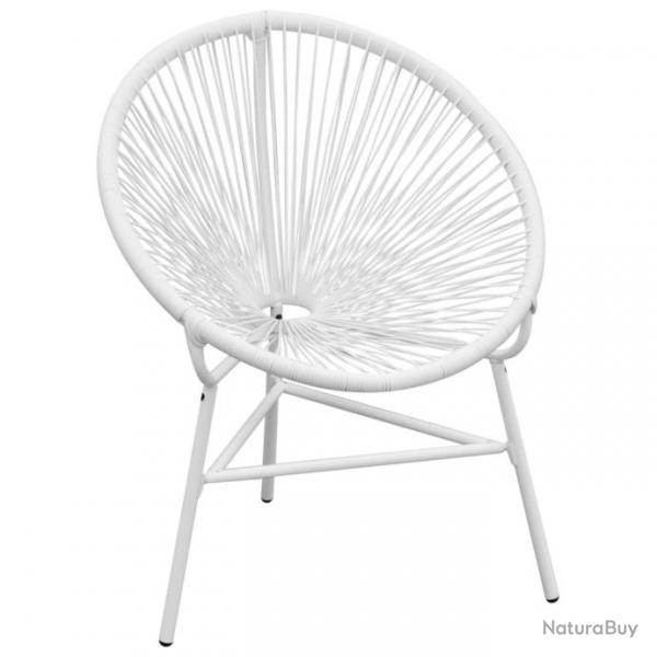 Chaise de jardin en corde forme de lune Rsine tresse Blanc 42072