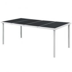 Table de jardin 190x90x74 cm Noir Acier 43307