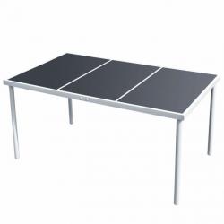 Table de jardin 150x90x74 cm Noir Acier 43305