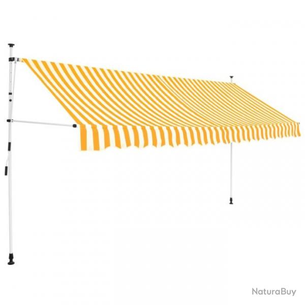 Store Auvent rtractable manuel 400 cm Rayures oranges et blanches 43236