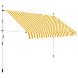 Store Auvent rétractable manuel 300 cm Rayures oranges et blanches 43234