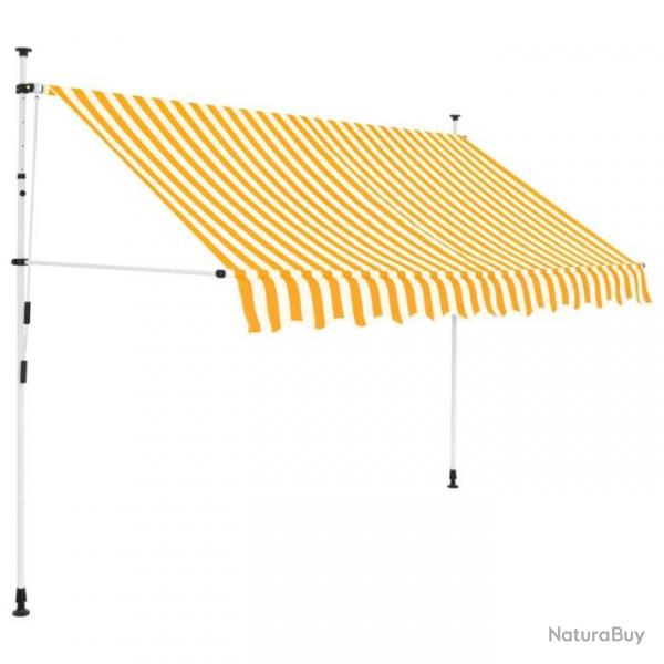 Store Auvent rtractable manuel 300 cm Rayures oranges et blanches 43234