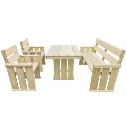 Mobilier à dîner d'extérieur 4 pcs Pin imprégné 43262