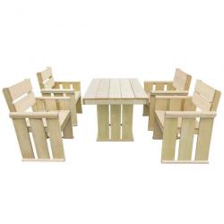 Mobilier à dîner d'extérieur 5 pcs Pin imprégné 43261