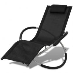 Chaise longue géométrique d'extérieur Acier Noir et gris 42400