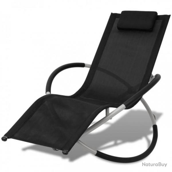 Chaise longue gomtrique d'extrieur Acier Noir et gris 42400