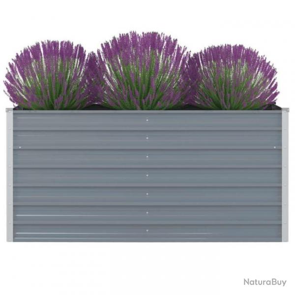 Jardinire 160 x 80 x 77 cm Gris Acier galvanis 42404