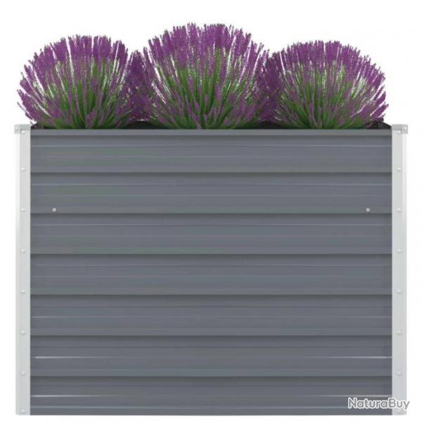 Jardinire 100 x 100 x 77 cm Gris Acier galvanis 42407