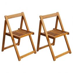 Chaises pliables de jardin 2 pcs Bois d'acacia solide 42660