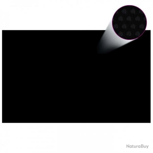 Film solaire de piscine PE rectangulaire flottant 8x5 m Noir 90341