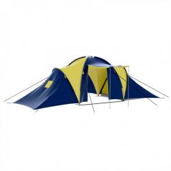 Tente de camping 9 personnes Bleu et Jaune 90413