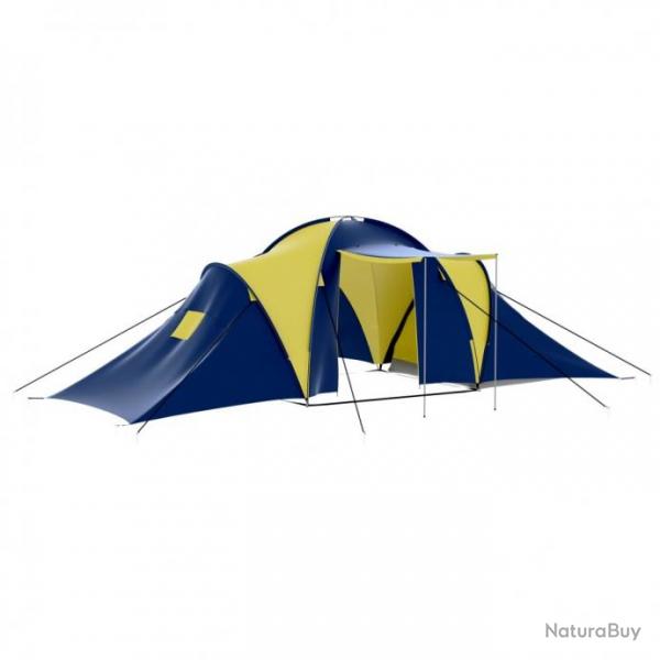 Tente de camping 9 personnes Bleu et Jaune 90413