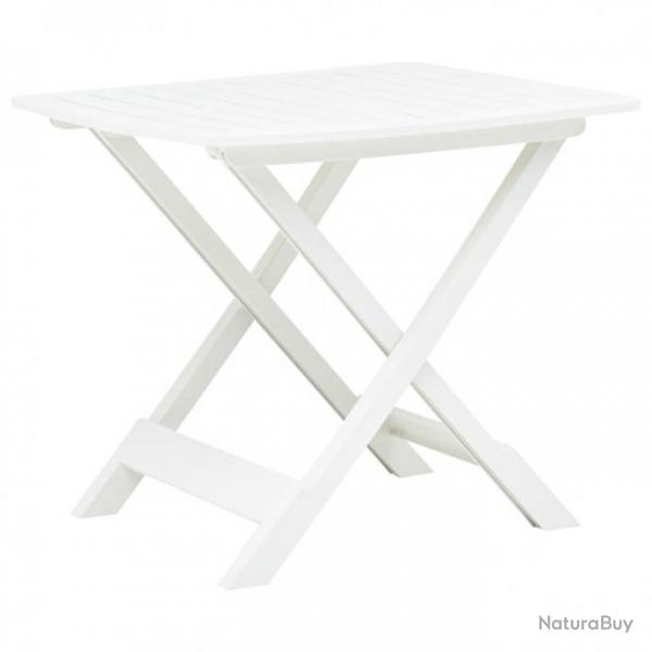 Table pliable de jardin Blanc 79x72x70 cm Plastique 48790