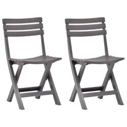 Chaises de jardin pliables 2 pcs Plastique Mocha 48788