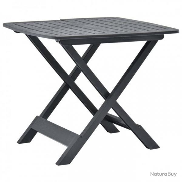 Table pliable de jardin Anthracite 79x72x70 cm Plastique 48792