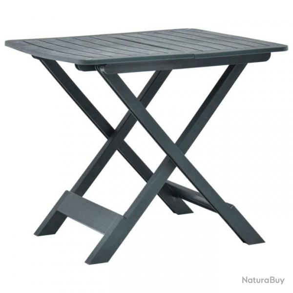 Table pliable de jardin Vert 79x72x70 cm Plastique 48791