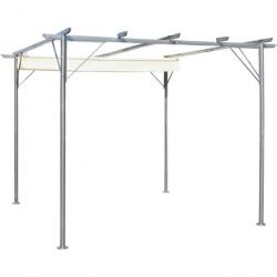 Pergola avec toit rétractable Blanc crème 3 x 3 m Acier 49325