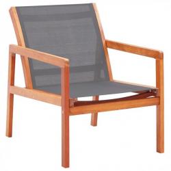 Chaise de jardin Gris Bois d'eucalyptus solide et textilène 48697