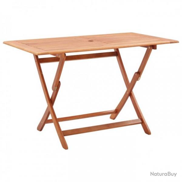 Table pliable de jardin 120x70x75 cm Bois d'eucalyptus solide 48694