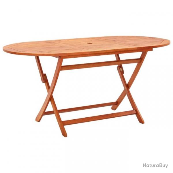 Table de jardin pliable 160x85x74 cm Bois d'eucalyptus solide 48703