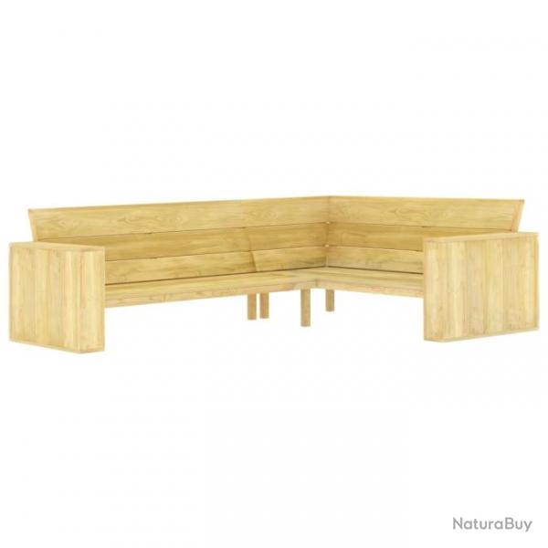 Banc d'angle de jardin 239 cm Bois de pin imprgn 49038