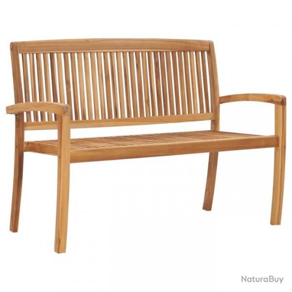 Banc 2 places empilable de jardin 128,5 cm Bois de teck solide 49388