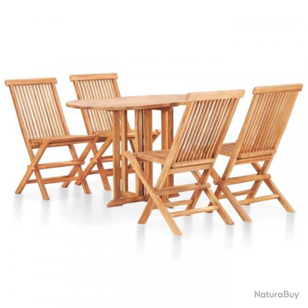 Mobilier  dner d'extrieur pliable 5 pcs Bois solide de teck 49003