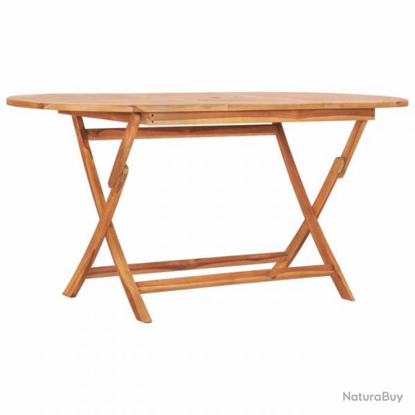 Table pliable de jardin 160x80x75 cm Bois de teck solide 48998