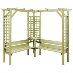 Pergola d'angle avec banc Bois de pin imprégné 44950