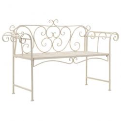 Banc de jardin 132 cm Métal Antique Blanc 45430