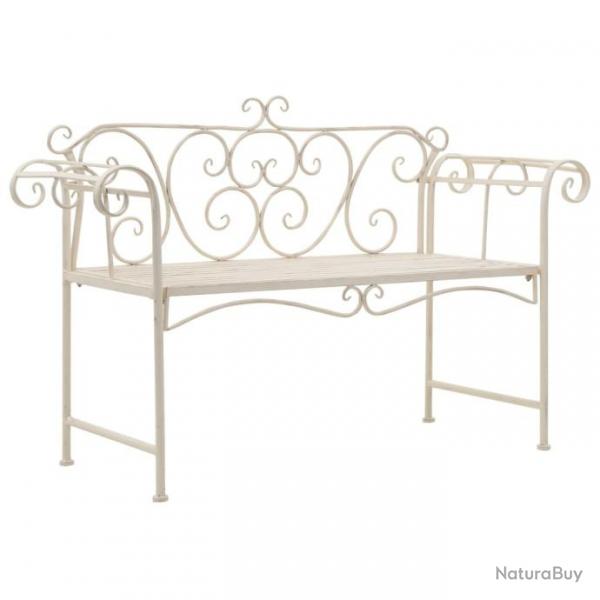 Banc de jardin 132 cm Mtal Antique Blanc 45430