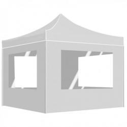 Tente de réception pliable avec parois Aluminium 3x3 m Blanc 45490
