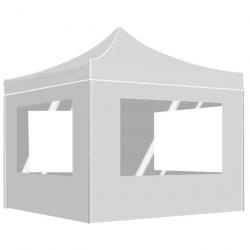 Tente de réception pliable avec parois Aluminium 3x3 m Blanc 45490