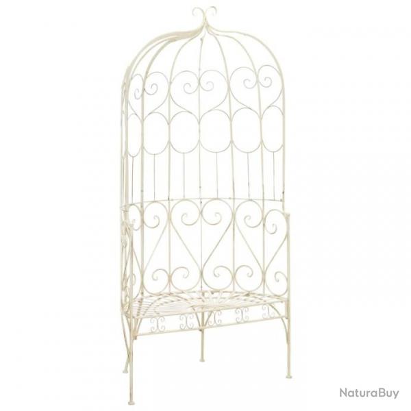 Banc de jardin 95 cm Fer Blanc antique